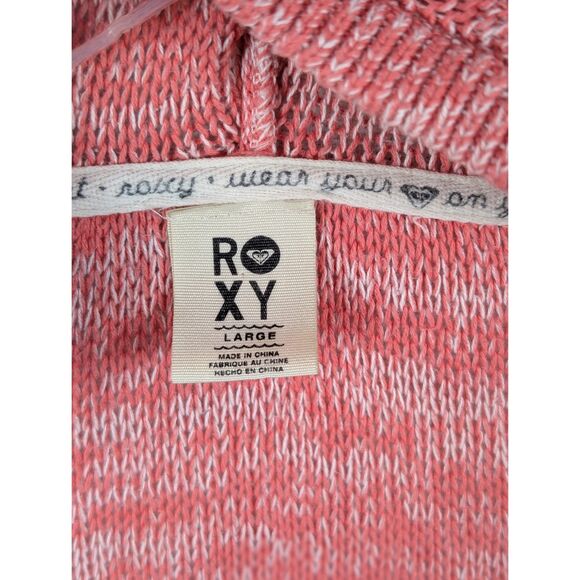 Roxy Hooded Knit Sweater Red/Pink Women's Size Large - Picture 7 of 13